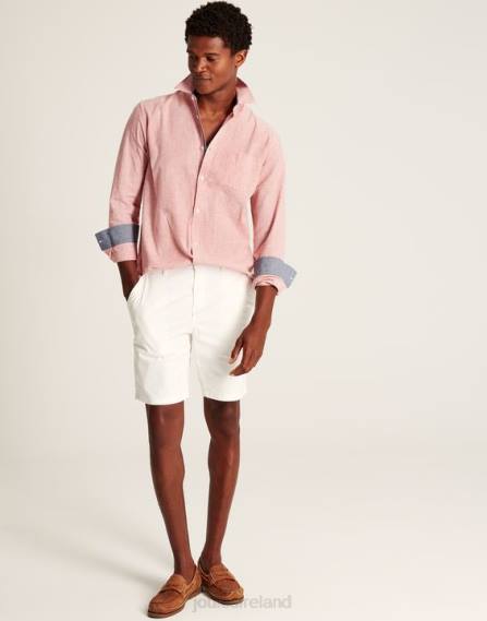 Apparel IE Joules Men Tilford Linen Blend Classic Fit Shirt PINK HOUNDSTOOTH JVVL171