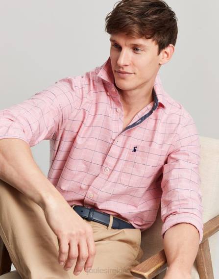 Apparel IE Joules Men Welford Long Sleeve Classic Fit Check Shirt PINK CHECK JVVL247
