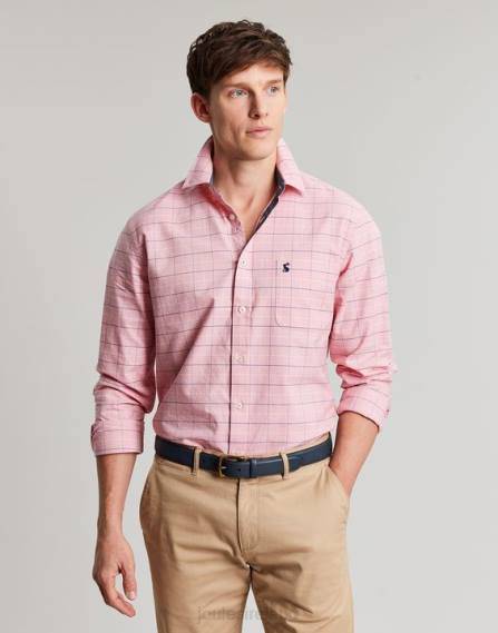 Apparel IE Joules Men Welford Long Sleeve Classic Fit Check Shirt PINK CHECK JVVL247