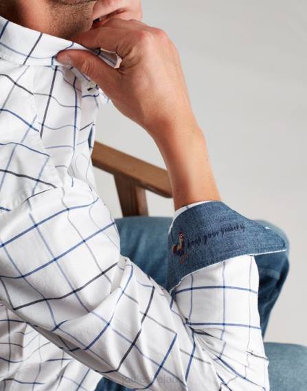 Apparel IE Joules Men Welford Long Sleeve Classic Fit Check Shirt WHITE CHECK JVVL241