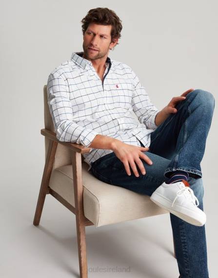 Apparel IE Joules Men Welford Long Sleeve Classic Fit Check Shirt WHITE CHECK JVVL241