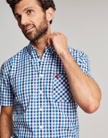 Apparel IE Joules Men Wilson Classic Fit Check Shirt BLUE GINGHAM JVVL242