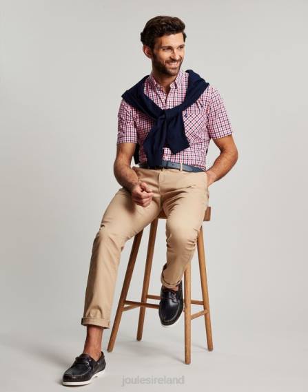 Apparel IE Joules Men Wilson Classic Fit Check Shirt PINK NAVY GINGHAM JVVL220