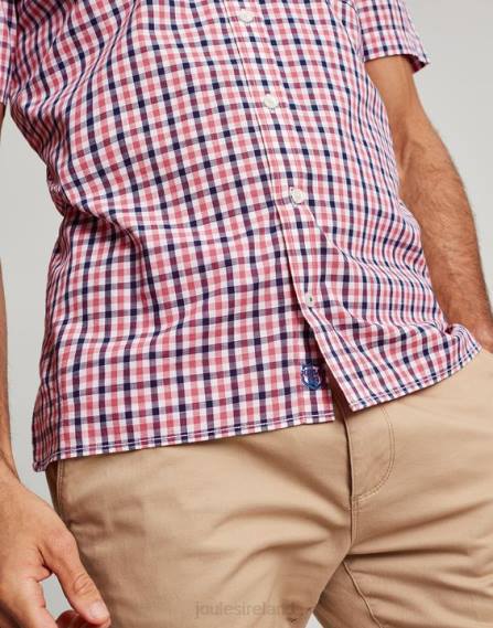 Apparel IE Joules Men Wilson Classic Fit Check Shirt PINK NAVY GINGHAM JVVL220