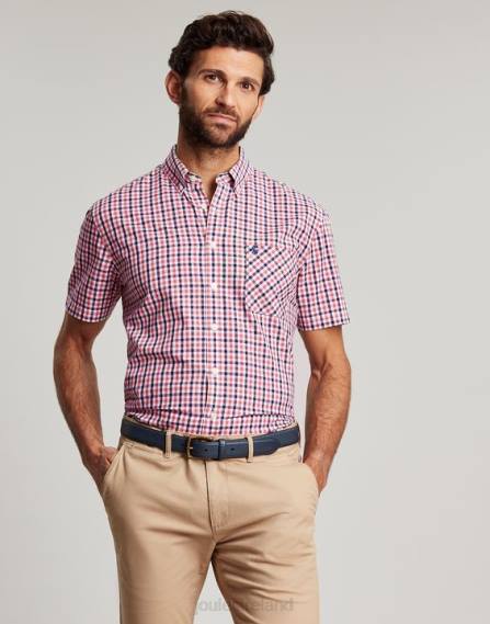 Apparel IE Joules Men Wilson Classic Fit Check Shirt PINK NAVY GINGHAM JVVL220