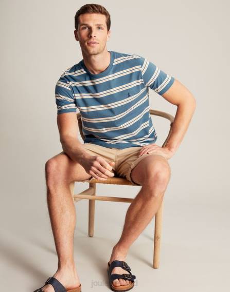 Apparel IE Joules Men Boathouse Striped T-Shirt BLUE GOLD STRIPE JVVL210