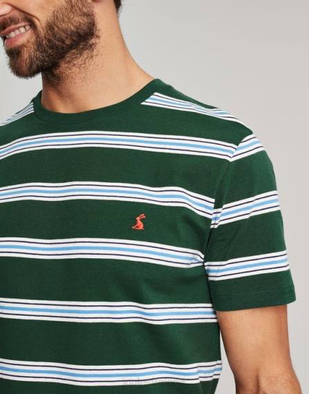 Apparel IE Joules Men Boathouse Striped T-Shirt GREEN MUTLI STRIPE JVVL209