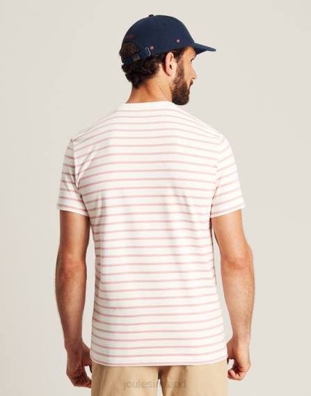 Apparel IE Joules Men Boathouse Striped T-Shirt PINK WHITE STRIPE JVVL208