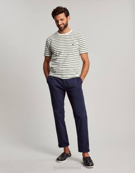 Apparel IE Joules Men Boathouse Striped T-Shirt WHITE KHAKI STRIPE JVVL252