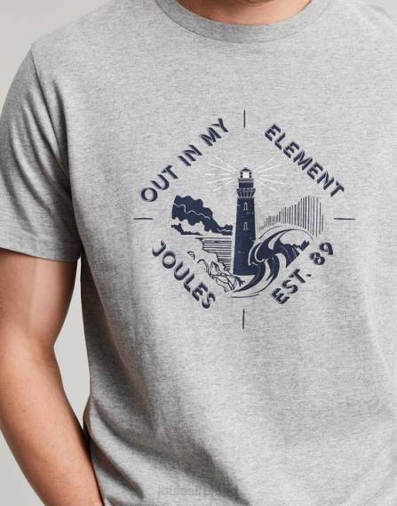 Apparel IE Joules Men Flynn Graphic T-Shirt GREY MARL JVVL184