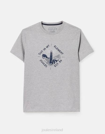 Apparel IE Joules Men Flynn Graphic T-Shirt GREY MARL JVVL184