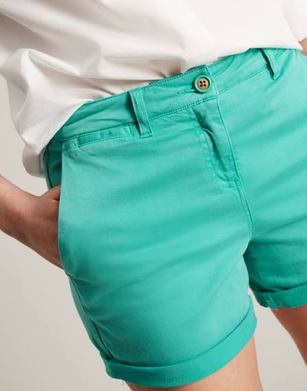 Apparel IE Joules Women Cruise Mid Length Chino Short WATERFALL JVVL122