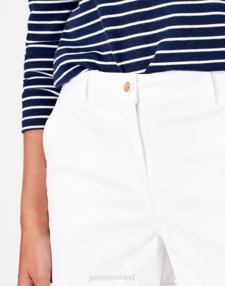 Apparel IE Joules Women Cruise Mid Length Chino Shorts BRIGHT WHITE JVVL74