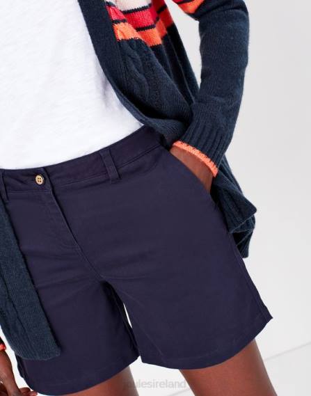 Apparel IE Joules Women Cruise Mid Length Chino Shorts FRENCH NAVY JVVL82