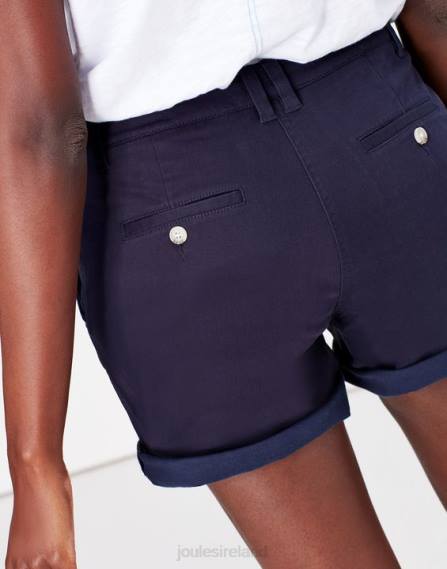 Apparel IE Joules Women Cruise Mid Length Chino Shorts FRENCH NAVY JVVL82