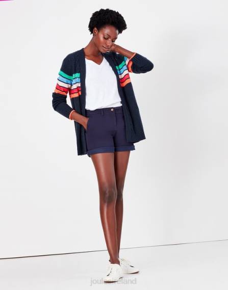 Apparel IE Joules Women Cruise Mid Length Chino Shorts FRENCH NAVY JVVL82