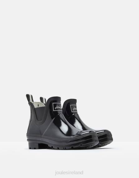 Footwear IE Joules Women Glossy Wellibobs Short Height Rain Boots TRUE BLACK JVVL150