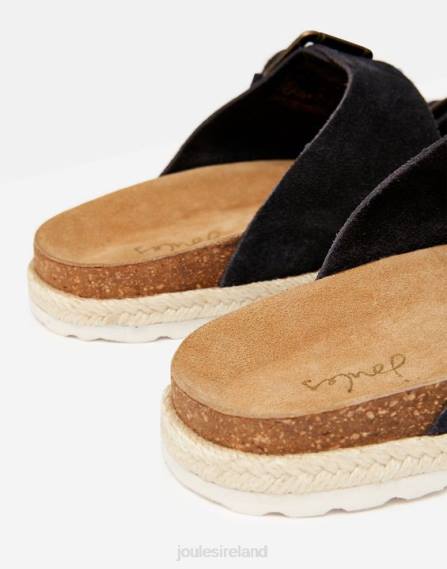 Footwear IE Joules Women Lucinda Suede Buckle Sliders PEACOAT NAVY JVVL142