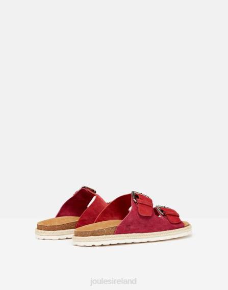 Footwear IE Joules Women Lucinda Suede Buckle Sliders PINK MULTI JVVL143