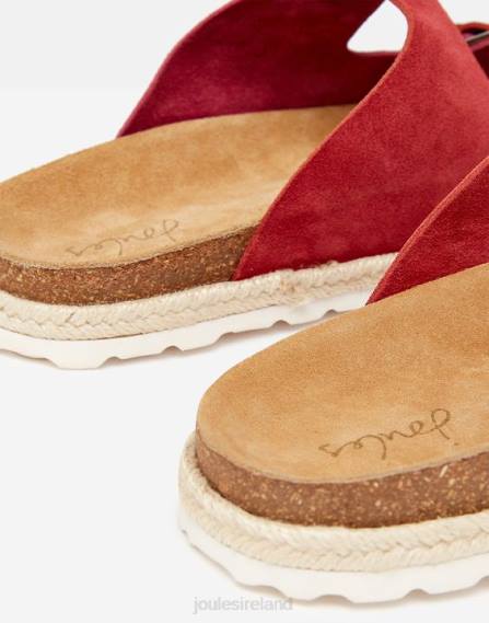 Footwear IE Joules Women Lucinda Suede Buckle Sliders PINK MULTI JVVL143