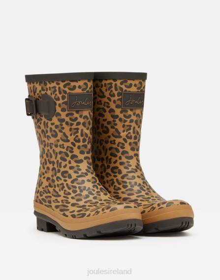 Footwear IE Joules Women Molly Mid Height Leopard Printed Rain Boots TAN LEOPARD JVVL148