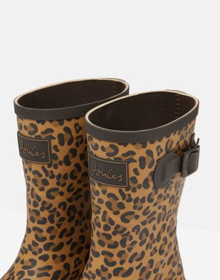 Footwear IE Joules Women Molly Mid Height Leopard Printed Rain Boots TAN LEOPARD JVVL148