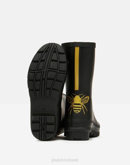 Footwear IE Joules Women Molly Mid Height Printed Rain Boots GOLD ETCHED BEE JVVL149