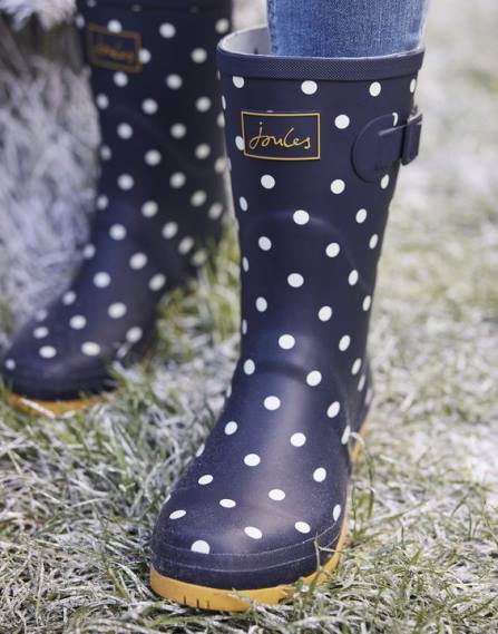 Footwear IE Joules Women Molly Printed Mid Height Rain Boots FRENCH NAVY SPOT JVVL145