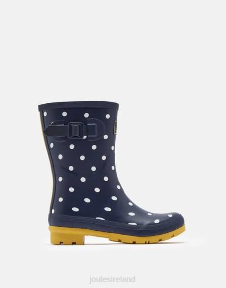 Footwear IE Joules Women Molly Printed Mid Height Rain Boots FRENCH NAVY SPOT JVVL145