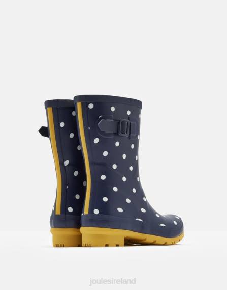 Footwear IE Joules Women Molly Printed Mid Height Rain Boots FRENCH NAVY SPOT JVVL145