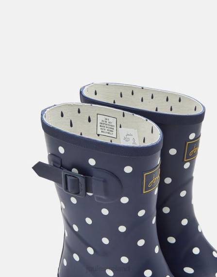 Footwear IE Joules Women Molly Printed Mid Height Rain Boots FRENCH NAVY SPOT JVVL145