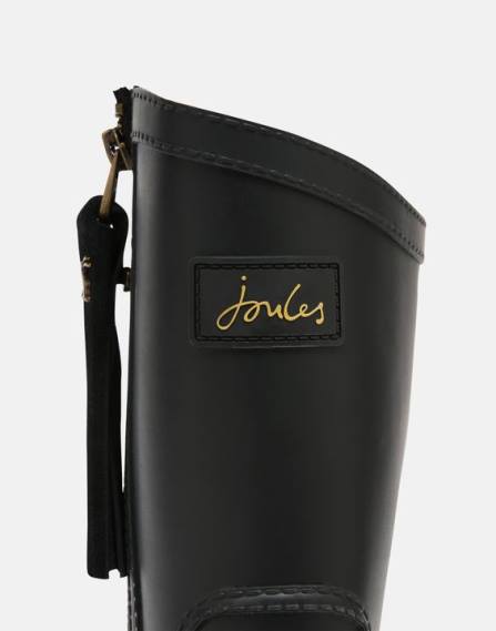 Footwear IE Joules Women Rosalind Mid Height Rain Boots with Interchangeable Tassel TRUE BLACK JVVL23