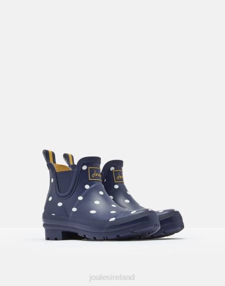 Footwear IE Joules Women Short Height Printed Short Height Rain Boots FRENCH NAVY SPOT JVVL146