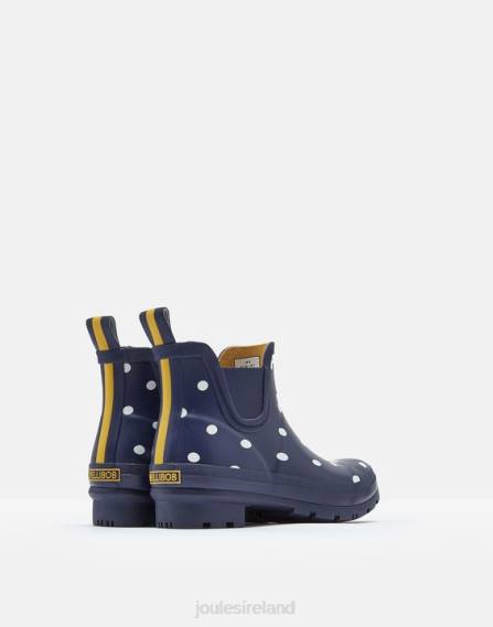 Footwear IE Joules Women Short Height Printed Short Height Rain Boots FRENCH NAVY SPOT JVVL146