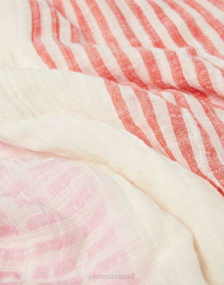 Accessories IE Joules Women Orla Texture Scarf MULTI PINK JVVL83