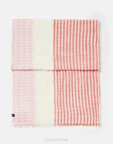 Accessories IE Joules Women Orla Texture Scarf MULTI PINK JVVL83