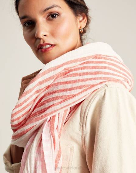 Accessories IE Joules Women Orla Texture Scarf MULTI PINK JVVL83