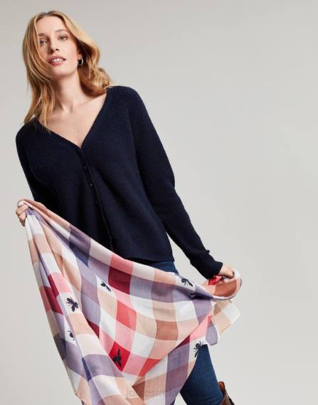 Accessories IE Joules Women River Lightweight Woven Printed Scarf BEE MULTI GINGHAM JVVL160