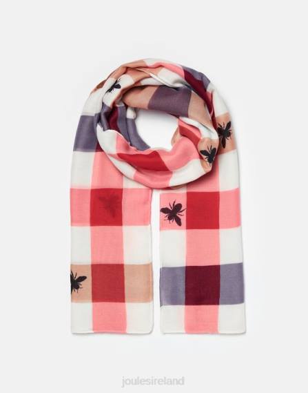 Accessories IE Joules Women River Lightweight Woven Printed Scarf BEE MULTI GINGHAM JVVL160