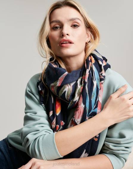 Accessories IE Joules Women River Lightweight Woven Retangle Printed Scarf PEAK FLORAL JVVL155