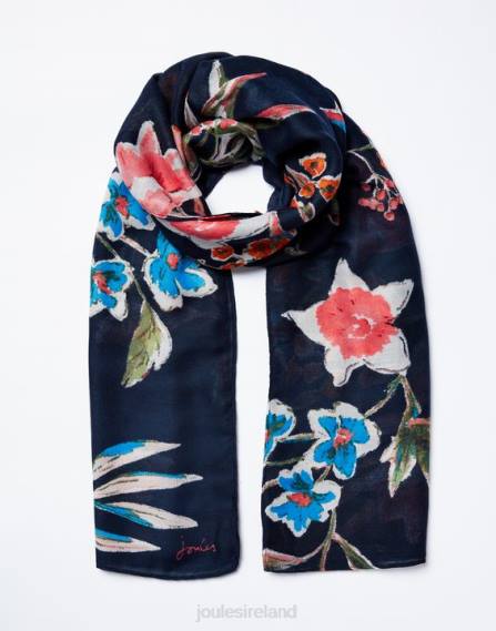 Accessories IE Joules Women River Lightweight Woven Retangle Printed Scarf PEAK FLORAL JVVL155