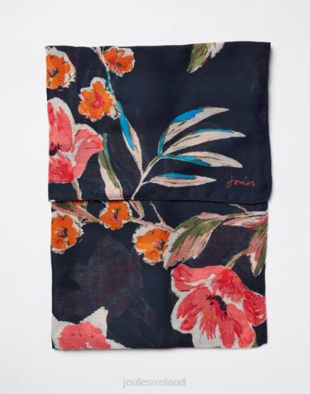 Accessories IE Joules Women River Lightweight Woven Retangle Printed Scarf PEAK FLORAL JVVL155