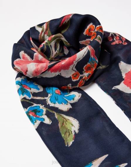 Accessories IE Joules Women River Lightweight Woven Retangle Printed Scarf PEAK FLORAL JVVL155