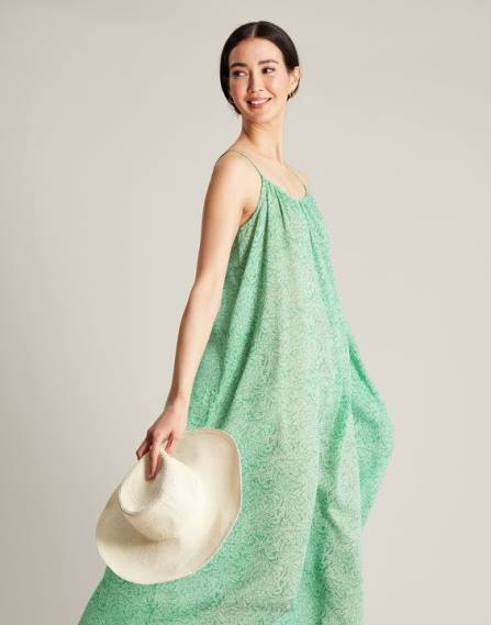 Apparel IE Joules Women Amanda Beach Dress GREEN FLORAL JVVL93