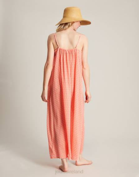 Apparel IE Joules Women Amanda Beach Dress ORANGE DITSY JVVL70