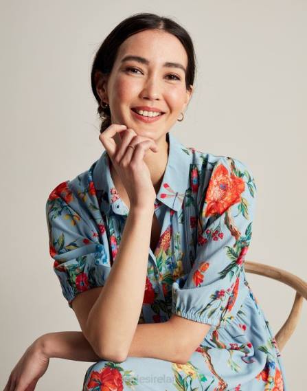 Apparel IE Joules Women Amberly Shirt Dress BLUE FLORAL JVVL12