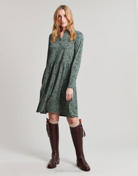 Apparel IE Joules Women Aurora Zip Down Jersey Dress LAUREL LEOPARD JVVL19