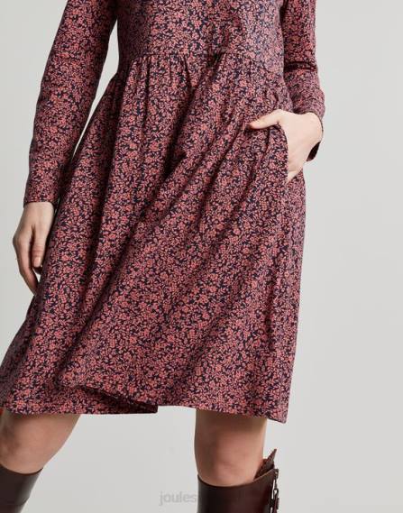 Apparel IE Joules Women Aurora Zip Down Jersey Dress ROSE DITSY JVVL38