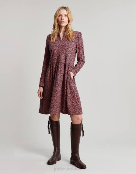 Apparel IE Joules Women Aurora Zip Down Jersey Dress ROSE DITSY JVVL38