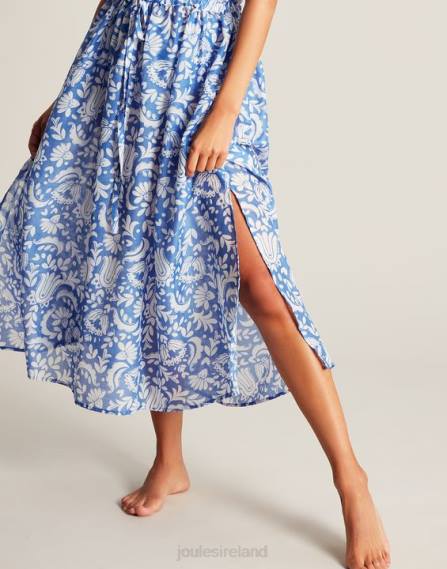 Apparel IE Joules Women Brooke Beach Dress BLUE FLORAL JVVL4